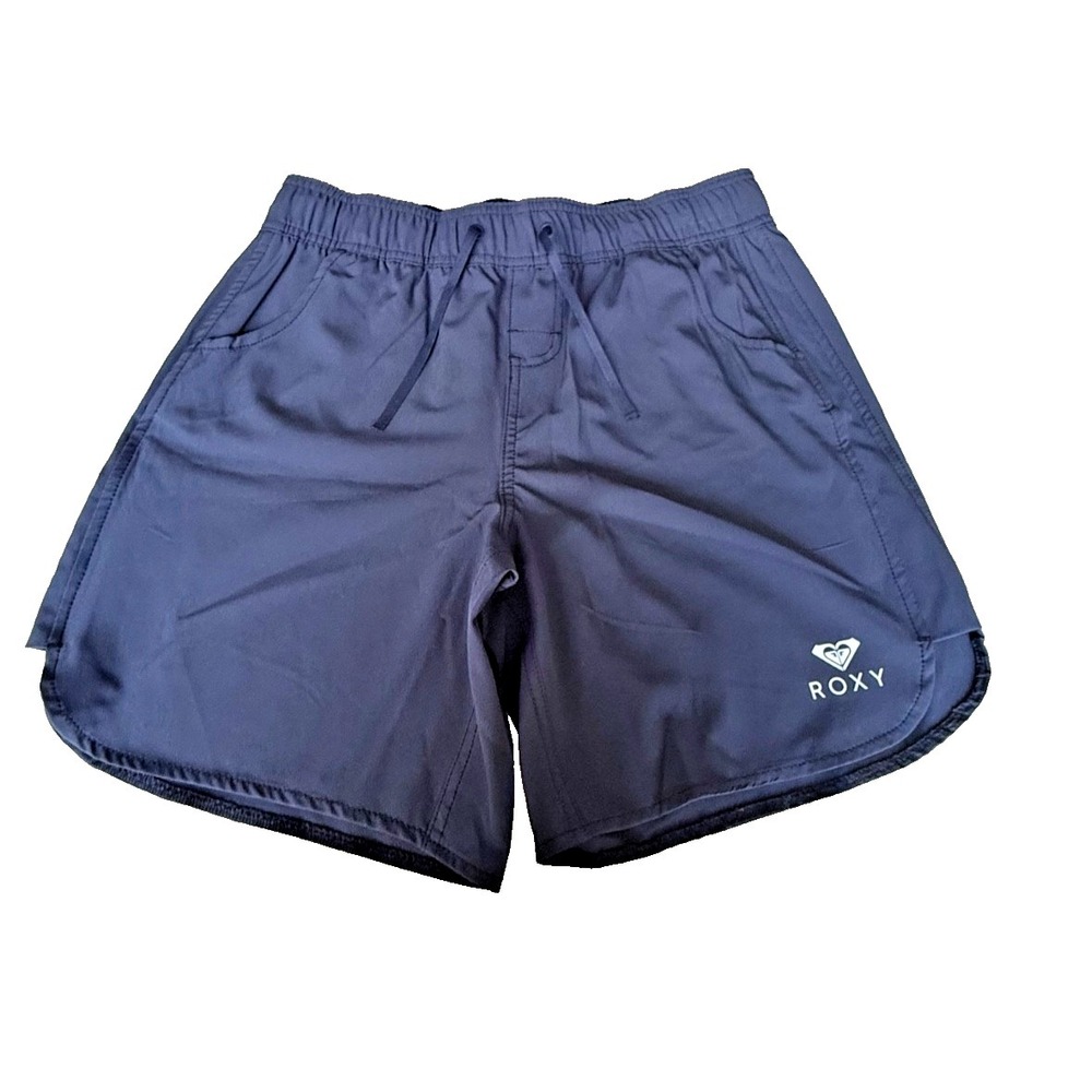 ROXY Women's‎ Logo Lightweight Athletic Shorts; Navy Blue; Size Small